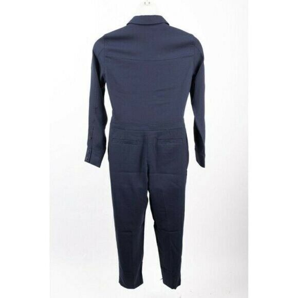 Boden Womens Zada Jumpsuit Straight Leg US 6 UK 10 Navy Blue Long Sleeve NWT - Picture 4 of 5
